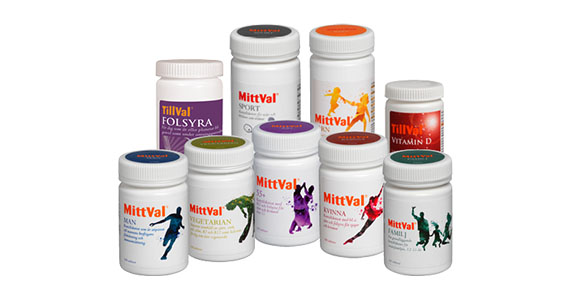 MittVal är en serie kosttillskott med vitaminer och mineraler